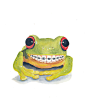 Original Frog Watercolour Painting Big Smile by WaterInMyPaint