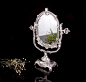 现代家居饰品摆件 镀银台式单面镜 随身带梳妆镜子http://www.798buy.com/