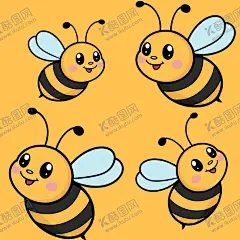 手绘卡通小蜜蜂 【酷图网】蜜蜂,手绘,卡通,可爱,昆虫
