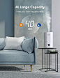 Amazon.com: Homech 顶部填充冷雾加湿器,4 升静音超声波加湿器,带 AI 模式,3 个喷雾级别可调,12 小时定时器,睡眠模式,卧室客厅智能空气加湿器 - 可持续长达 40 小时: Kitchen & Dining