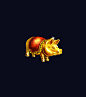 Golden pig for slot game : Golden pig icon for slot game