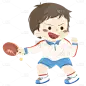 手绘-小学生运动人物插画-乒乓球