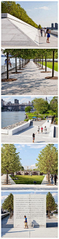 Franklin D. Roosevelt Four Freedoms Park, New York City, designed by Louis I Kahn and others. Click image for link to full profile and visit the slowottawa.ca boards >> https://www.pinterest.com/slowottawa/