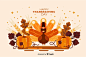 Flat design thanksgiving day  background