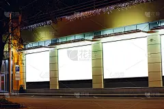 空白城市灯光在城市夜晚的建筑广告，copyspace为您的文字，图像，设计