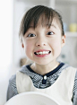 Japanese girl  smiling with looking at camera