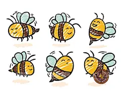 手绘可爱小蜜蜂  - 源文件下载【酷图网】蜜蜂,可爱蜜蜂,蜜蜂插画,手绘蜜蜂,卡通蜜蜂,小蜜蜂,可爱小蜜蜂,小蜜蜂插画,小蜜蜂涂鸦