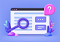 This contains an image of: Premium Vector | Faq, frequently asked question concept. online communication, getting help information, asking and answering questions. online support center. 3d   illustration.