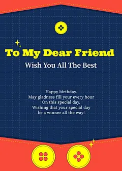 Fashion Retro Style Dotted Line Element Birthday Greeting Card