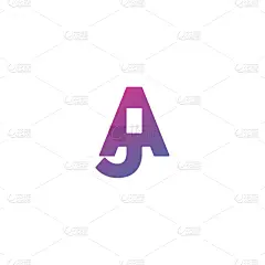 initial letter aj logo design