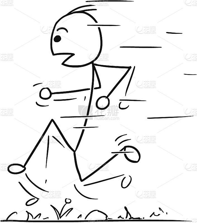 快跑人的矢量Stickman卡通