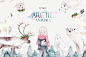圣诞节主题北极熊女孩&驯鹿手绘水彩剪贴画合集 ARCTIC ANIMALS Watercolor Set PART 1插图