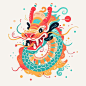 Chinese dragon abstract illustration. Chinese year of the dragon royalty free stock imag