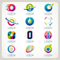 现代科技企业花卉创意logo图标英文字母设计矢量素材PSD模版图-淘宝网