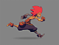 nathan dupouy, giphy, animation, run cycle, running, gif, cartoon, character design, boy, man, pirate, red, hair, bag, robotic, hand, steam punk