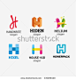 Set of letter logo design template elements collection of vector letter H logo