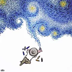 没想到你是这样的梵高！在他的笔下，梵高竟然能这么软萌可爱！ : 这样的梵高，你喜欢吗？