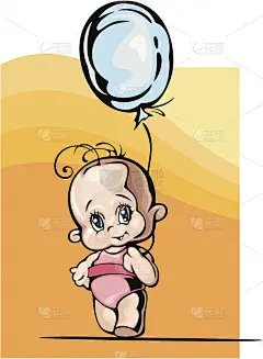 可爱的宝贝女孩矢量插图