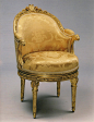 19th-century fauteuil de cabinet sur galet tournant.: 
