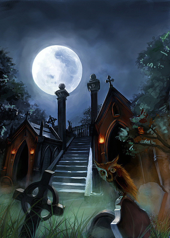 璇染的插画亡灵墓地