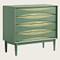 Chest of Four Drawers in Two Tone modern dressers chests and bedroom armoires