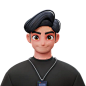 Employee Young Man  3D Illustration