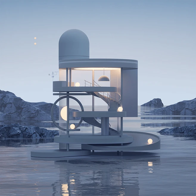 3D 3dart abstract architecture art c4d cinema4d petertarka Render Tarka-花瓣网