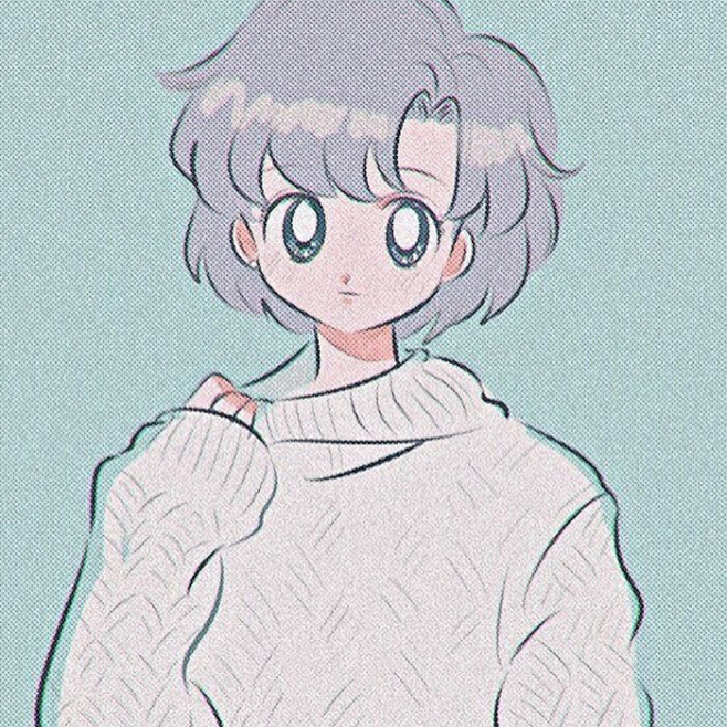 头像 动漫 插画 另类 独特 少女哇 画...