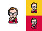 Geek Monk bold outlines app drawing customer care caricature face smart clever friendly calm cartoon comic simple minimalist silent tranquility buddhism temple nerd buddhist meditation relax zen balance geometry geometric character mascot cute fun funny i