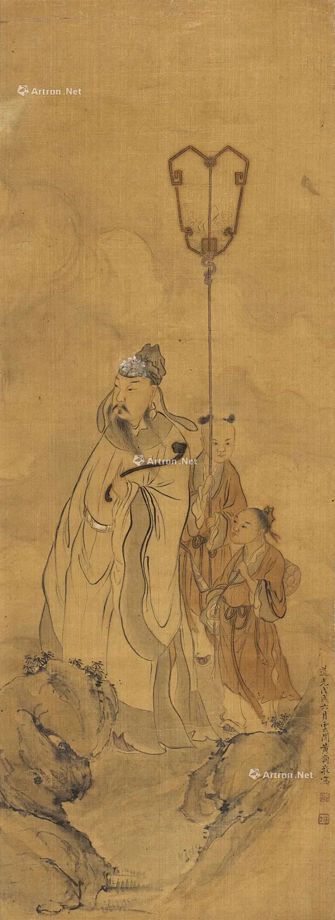 【神仙图 立轴 设色绢本】拍卖品_图片_价格_鉴赏_绘画_雅昌艺术品拍卖网-花瓣网