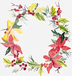 圣诞节花草装饰圆环花纹边框