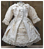 Antique French Cream Silk Satin Two-piece Dress Costume for Jumeau Bru Steiner Gaultier Schmitt Eden bebe doll about 20-21" tall