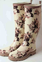 Brown Rose Rain Boots I need some rain boots! These are cute!