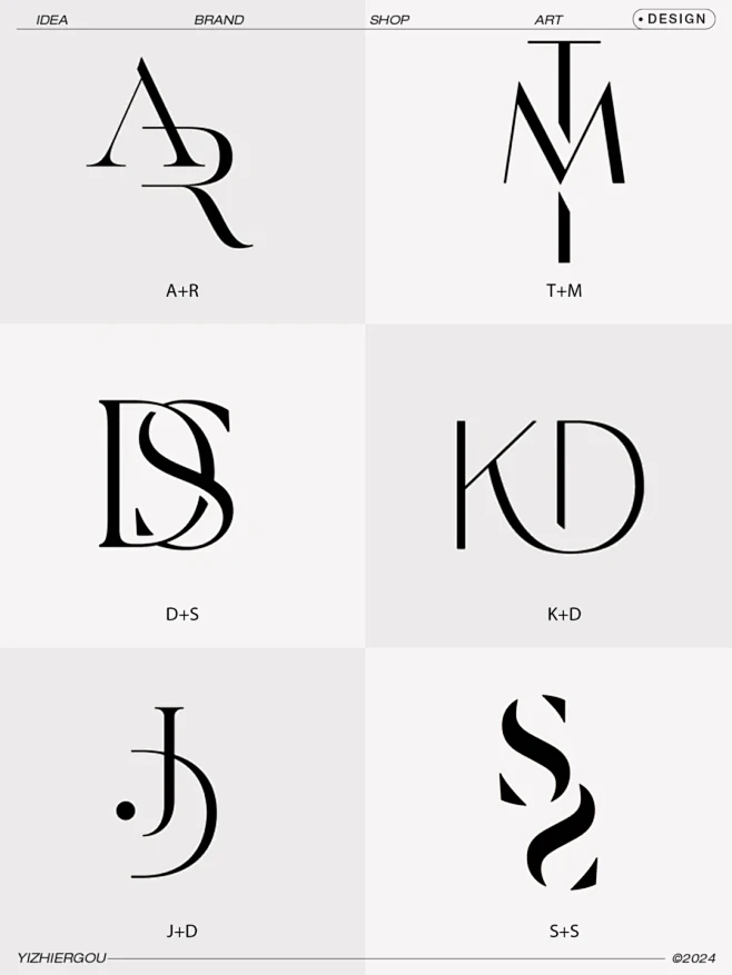 logo设计丨首字母结合 ️简约高级感 - 小红书-花瓣网