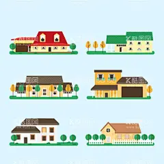 房屋建筑矢量素材  - 源文件下载【酷图网】房屋,别墅,卡通房屋,房屋插画,小房子,私人住宅,房屋建筑,建筑插画,卡通建筑,建筑矢量素材,房产图标
