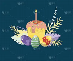 可爱的,复活节蛋糕,贺卡,复活节,鸡蛋,春天,绘画插图,卡通,矢量,庆祝