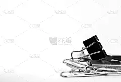 概念,办公用品,黑白图片,背景聚焦,概念和主题,办公室,回形针,水平画幅,顾客,材料