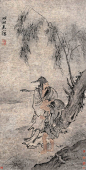 吴伟(1459-1508)，明代著名画家，字次翁，又字士英、鲁夫、号小仙。江夏(今湖北武汉)人，画院待诏，孝宗时授锦衣卫百户及赐"画状元"的图章。龆龄流落至海虞(今江苏常熟)，收养于钱昕家，伴其子读，时窃弄笔墨，画山水人物之状，钱见而奇之，曰:"若作画工耶?"即与笔札厚给养之。弱冠至金陵画名遂起。
         相传伟性戆直，有气岸而豪放，尝遇庞老人击石得髓，伟饮其半，遂以画名。成国朱公延至幕下，以小仙呼之，因以为号。宪宗时待诏仁智殿，好剧饮狎妓，人欲得伟画者，