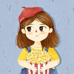 儿童插画风格情侣头像