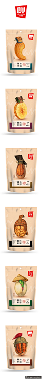 创意坚果包装袋设计 古代官帽元素创意食品包装袋合成相撞品牌设计 