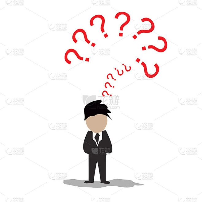 带问号的商人素材-花瓣网