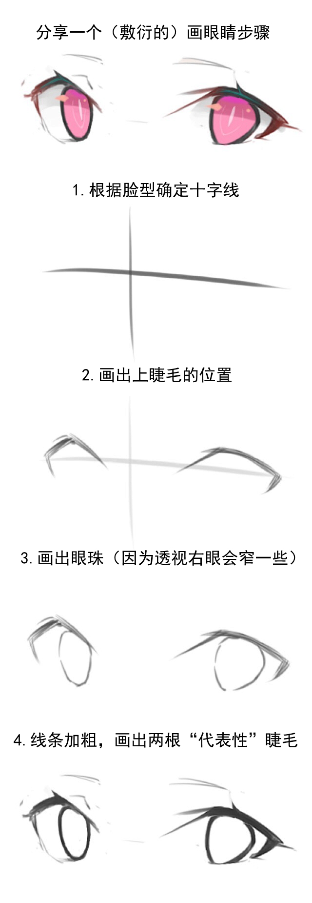 分享一个画眼睛的步骤 | 半次元-二次元...