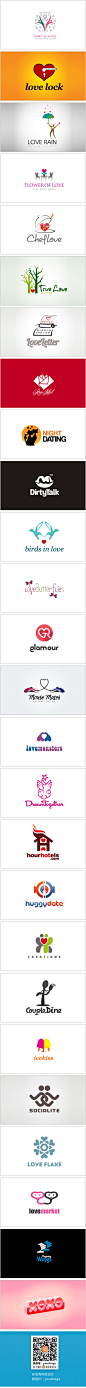 一组爱情元素的logo设计