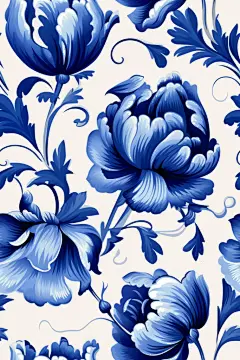 青花瓷纹插图绘画