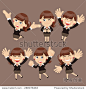Set of businesswoman characters in different poses