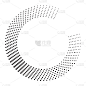 现代抽象背景。半色调圆点呈圆形。圆形的标志。向量和框架。