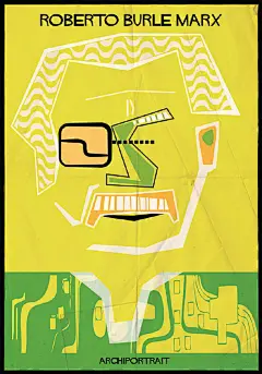 #灵感的诞生#  来自设计师 Federico Babina 的抽象几何人物海报设计！ ​​​​