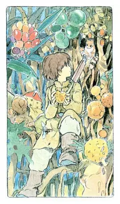 宫崎骏与吉卜力所创造的动画世界，一组经典动画手稿，画面好温柔美好！#动画##插画分享# ​​​​