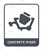 concrete mixer icon vector on white background, co