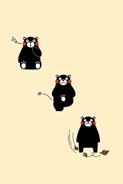 可爱卡通三只小熊本熊手机壁纸大图http://www.kutoo8.com/
